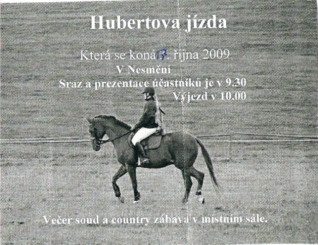Hubertova jízda Nesměň2009